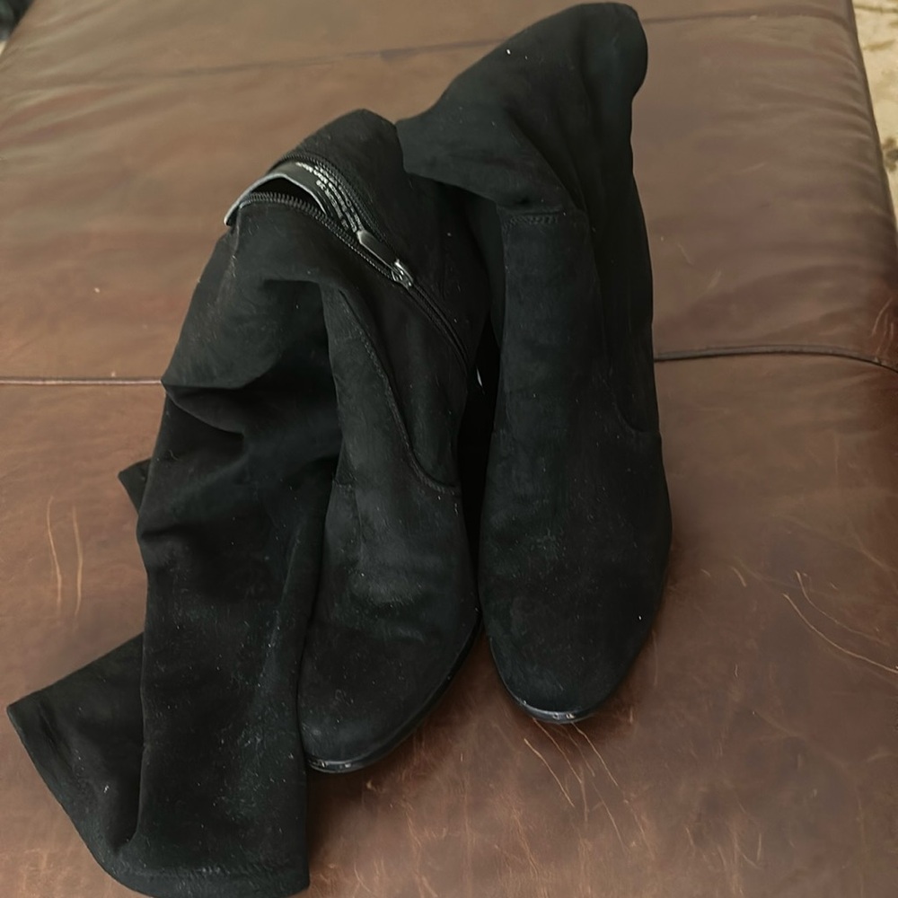 Sam Edelman black, suede, thigh high boots, size 9